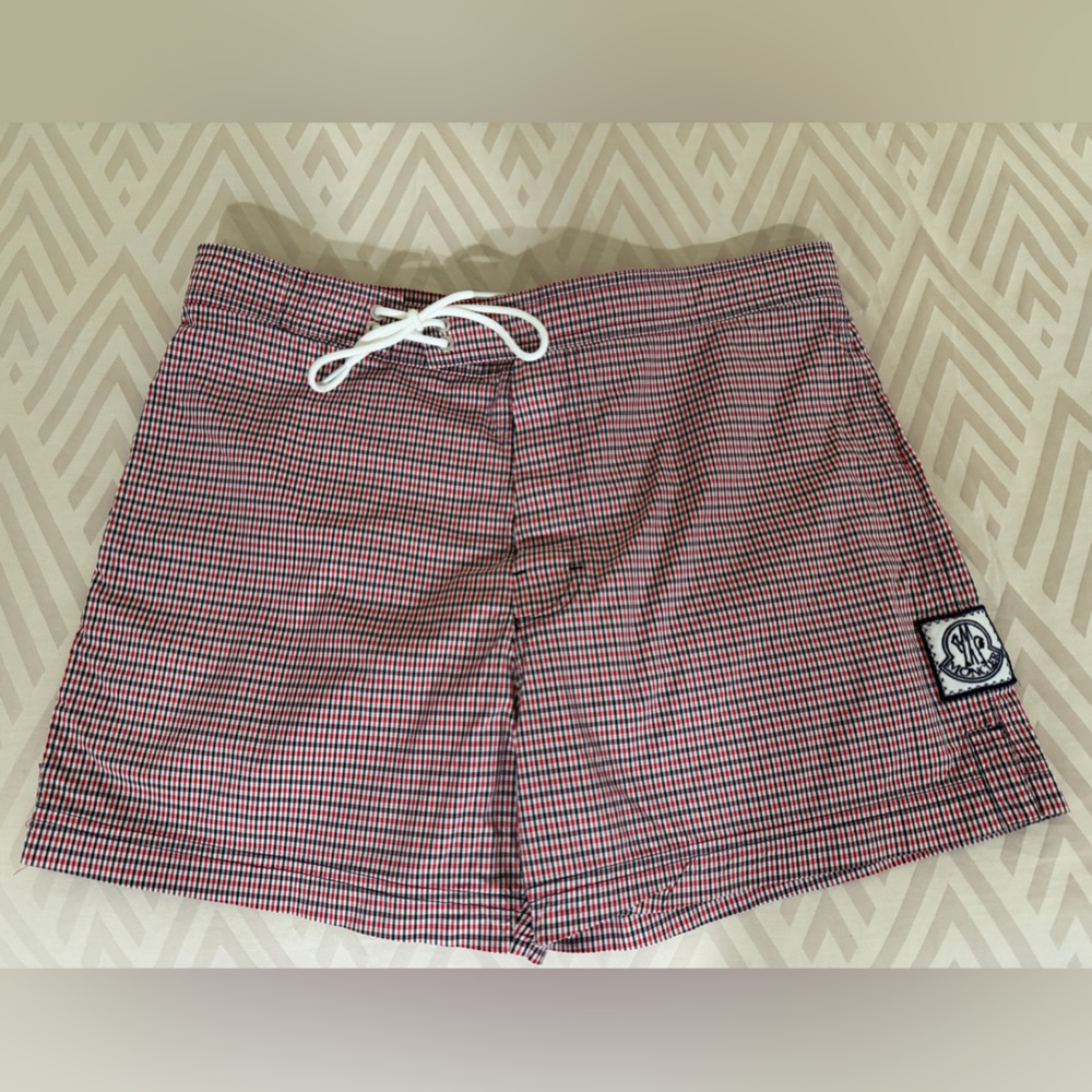 Moncler Gamme Bleu - Red & Blue Checkered Swim Trunks Shorts - Med -Thom Browne